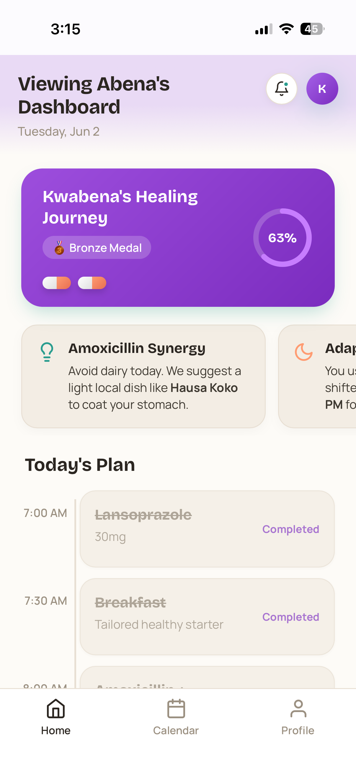 Mahealio App Screen 1